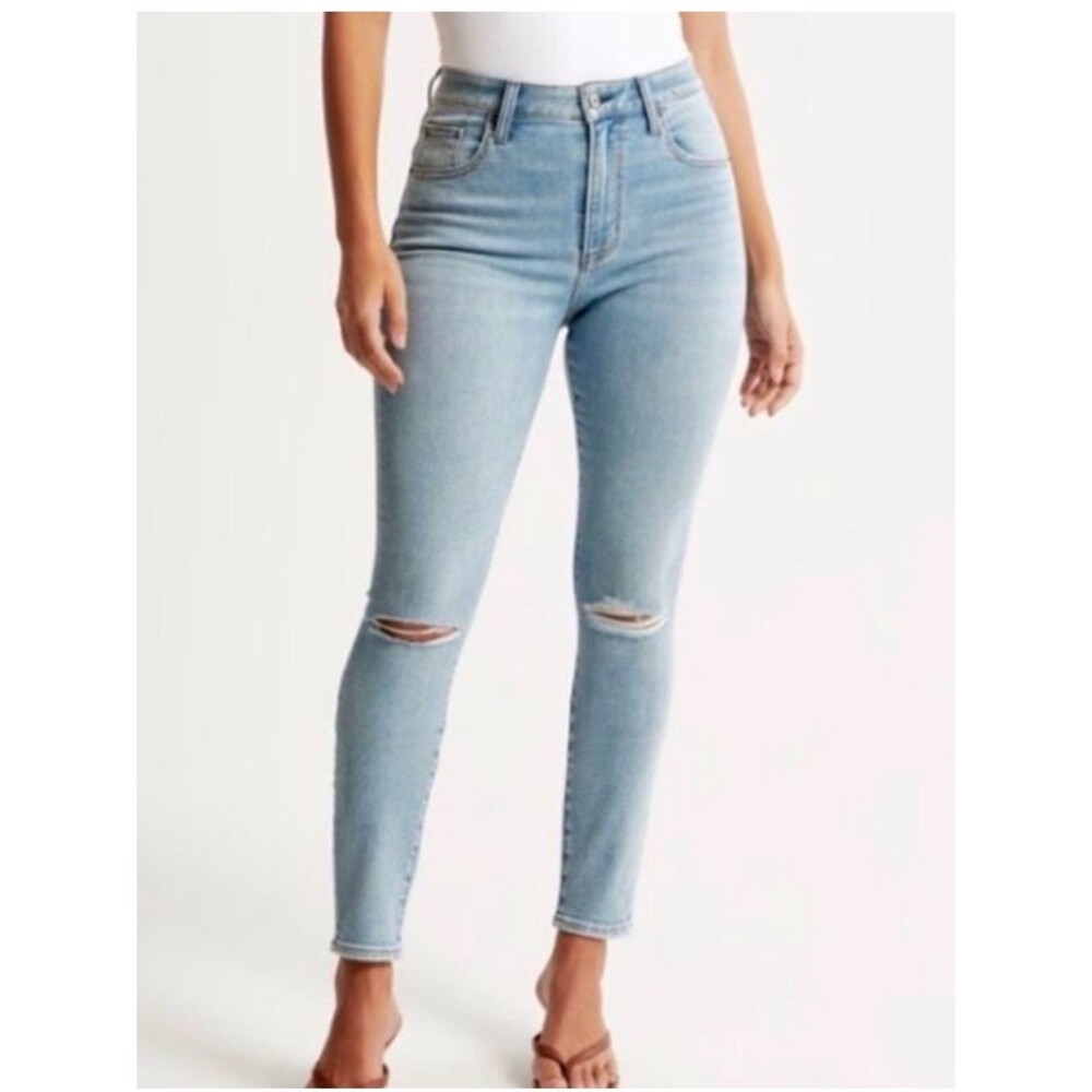 24R/37 Abercrombie & Fitch Medium Wash Super Skinny Ankle High Rise 
CurveLove